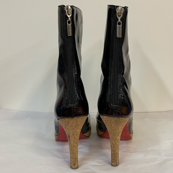 Oh Deer! Black Patent Red Bottom Boots - Picture 3 of 9